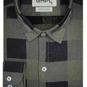 Winter Wear Woolen Big/Buffalo Checks Full Sleeves Regular Fit Formal Shirt for Men